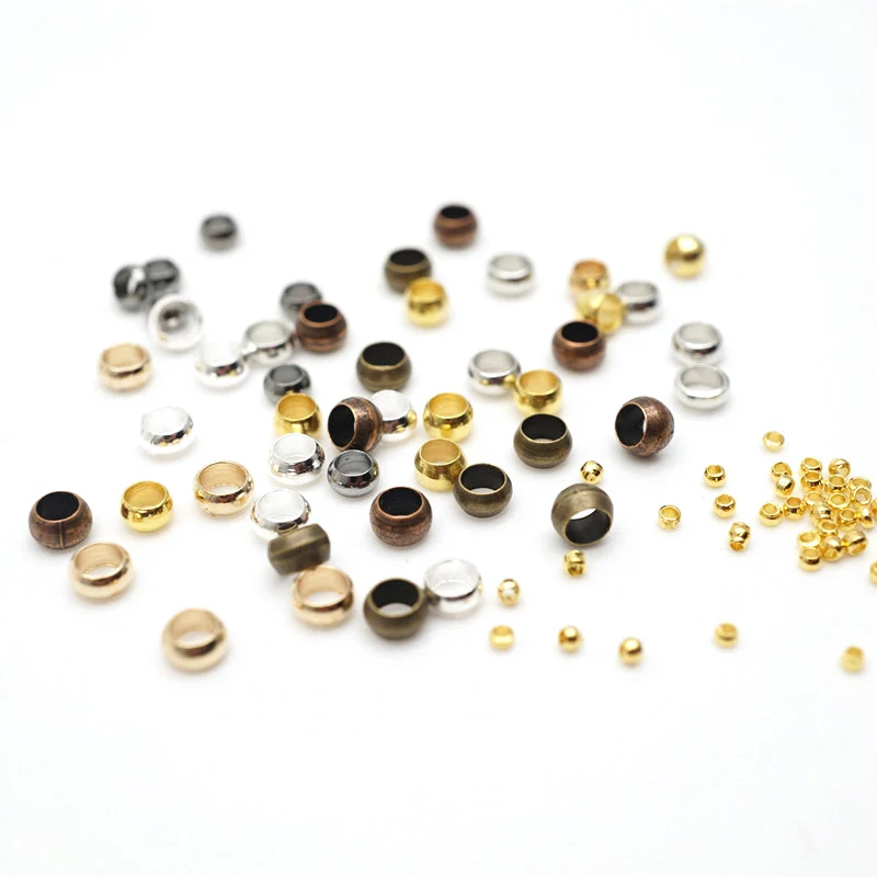 500 Stück 1,5–4 mm lose Distanzperlen, Klemme, Endstopper, Abstandsperlen, Crimpzubehör für DIY-Halsketten-Schmuckherstellung – Detail 4