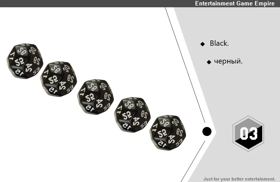 2 Yernea High-quality Multifaceted Dice Set 5Pcs D30 Polyhedron Digital Dice Dungeons and Dragons Games Dice  (3)