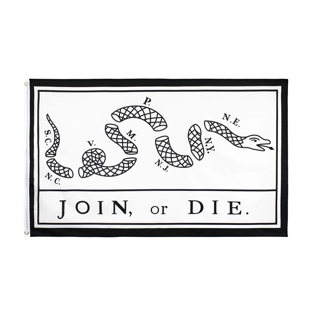 

FLAGJM 90x150cm Freedom And Liberty Join Or Die Flag Rattlesnake Polyester With Brass Grommets For Decoration