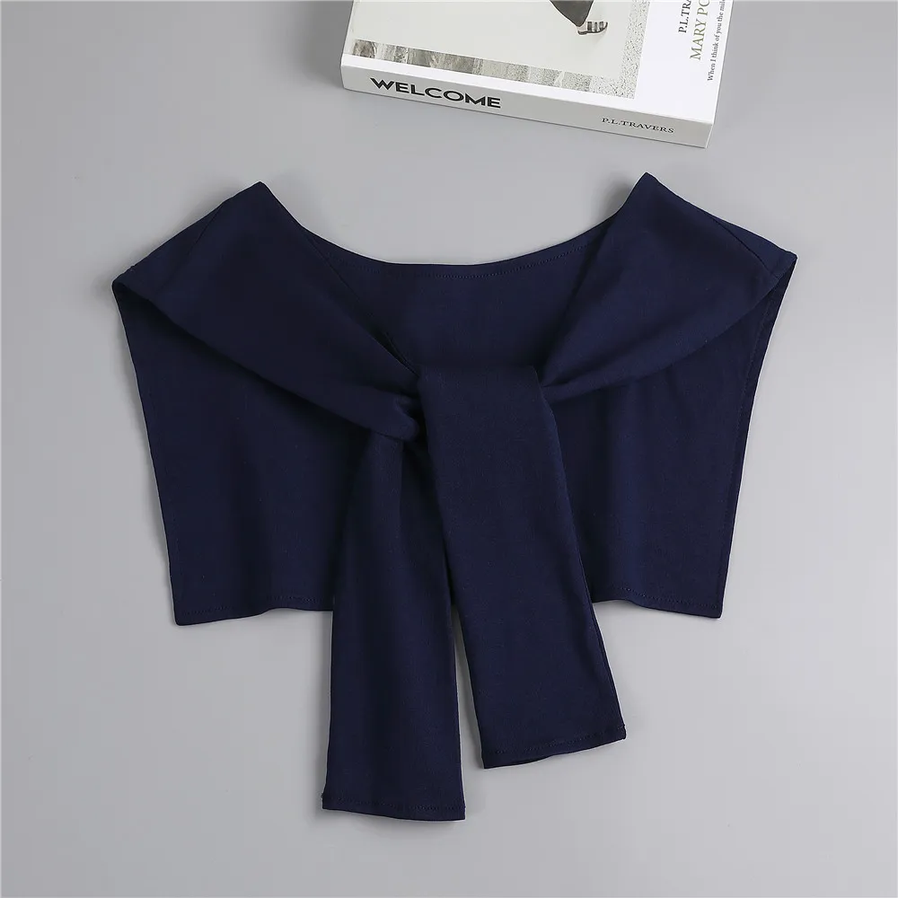 

Fashion Knitted Fake Collar Shawl Ladies Shoulder Wrap Removable Detachable Collar for Women Striped False Collar