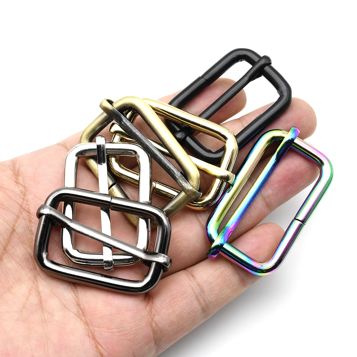 Metal Tri Gilde Buckle Rectangle Ring Slider Adjust Buckle Leathercraft Bag Parts Backpack Shoulder Strap Belt Accessories