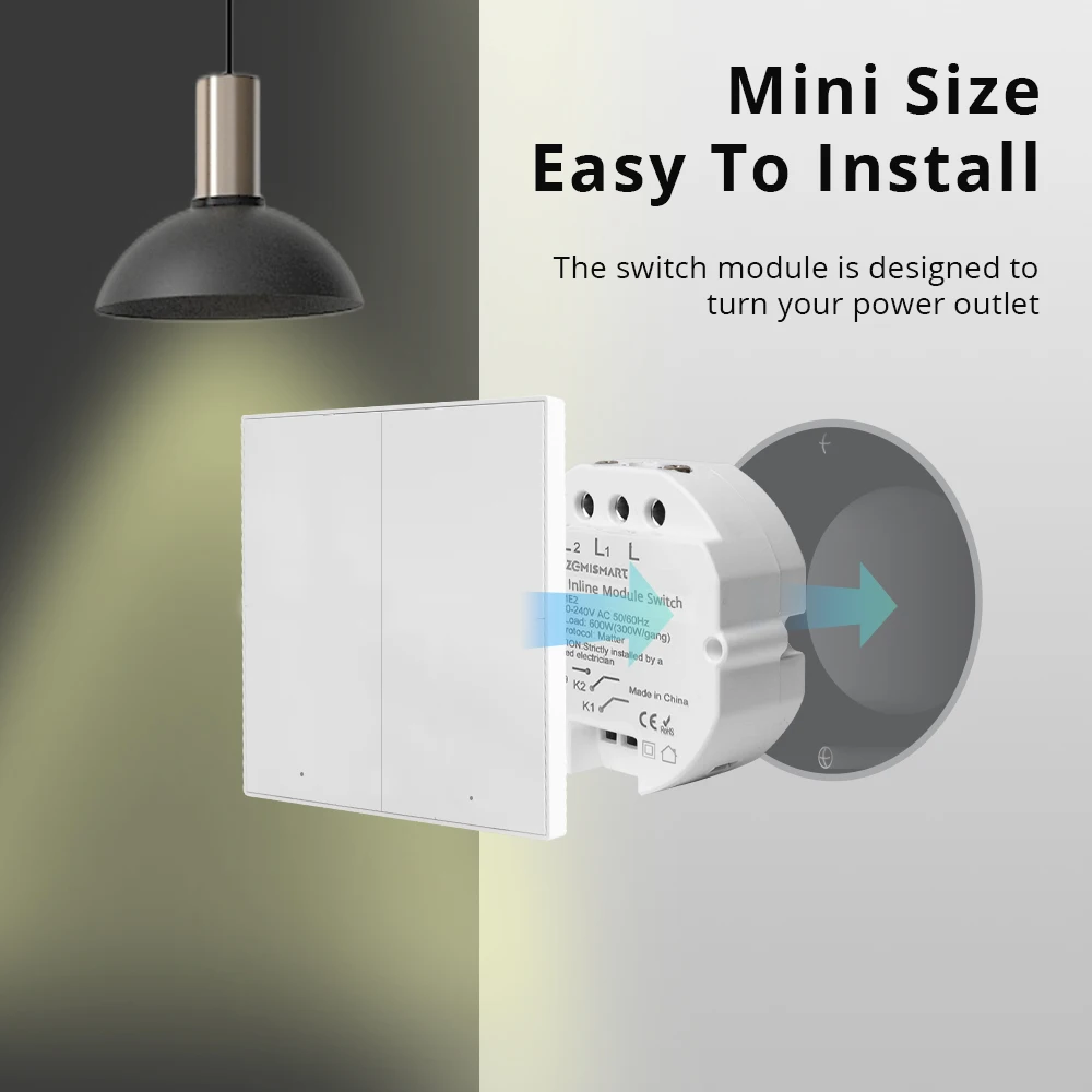 Zemismart-matter Over Wifi Módulo Inline Disjuntor de Relé Gang Switch Automação Residencial Inteligente Siri Google Home Smartthings App - Image 4
