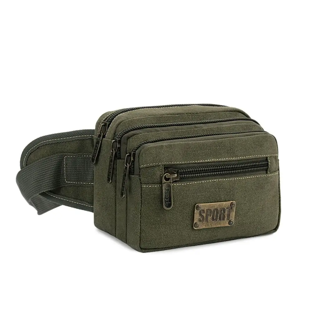 Nützliche Canvas-Hüfttaschen, mehrere Taschen, multifunktionale Kassiertasche, große Kapazität, Outdoor-Lauftasche, Schultertasche – Detail 11