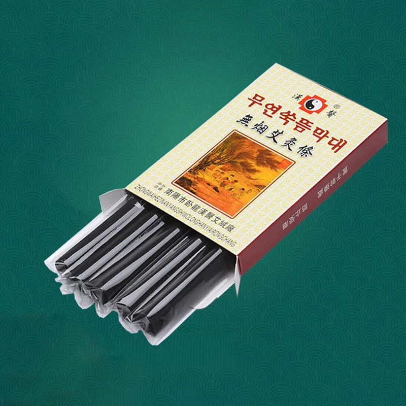 5PCS Slight Smoke Mugwort Rolls Moxa Therapy Smokeless Pure Moxibustion Sticks Acupuncture Points Meridian Warm Massage Mugwort Moxibustion Sticks