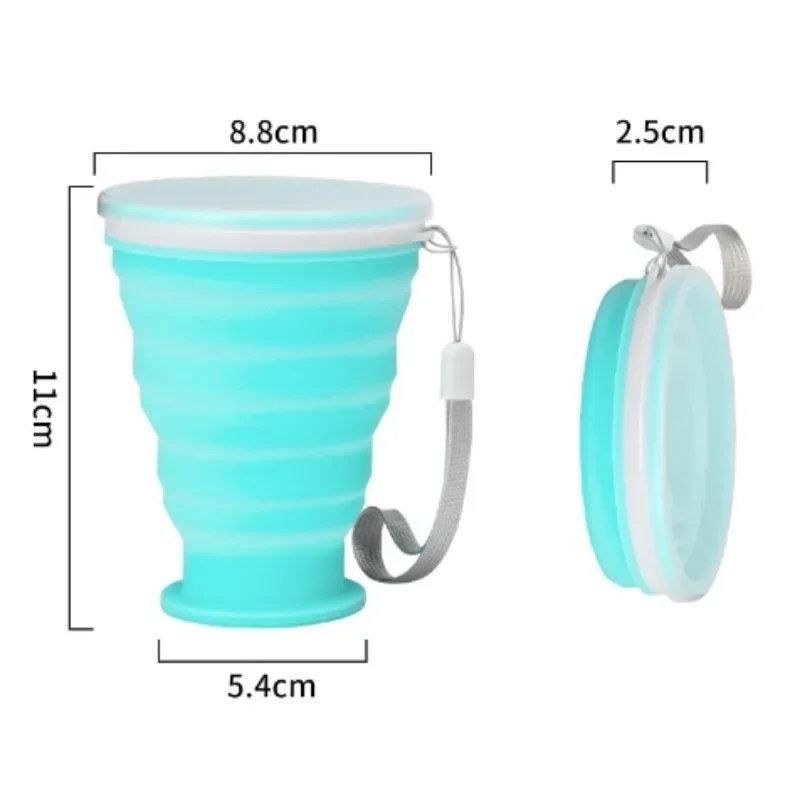 1 PC 300ml Silicone Folding Mug Portable Travel Outdoor Camping Sports Mug Foldable Coffee Camping Cup Tea Cup Waterbottle