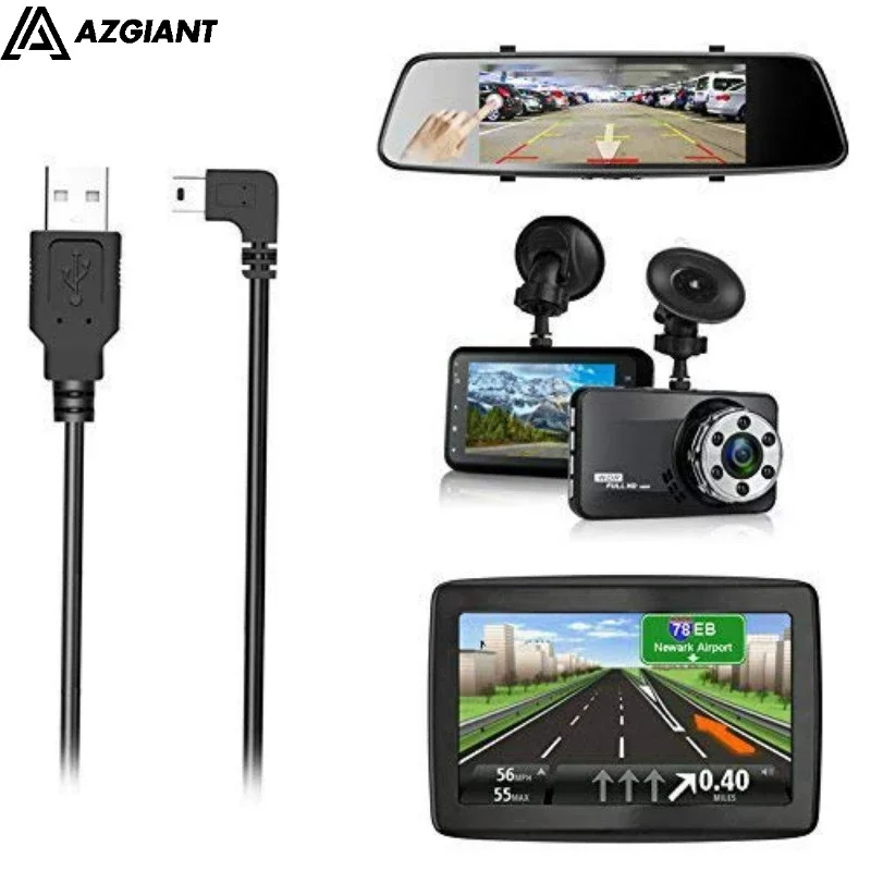 Kabel zasilający do kamera na deskę rozdzielczą USB 2.0 do Mini samochód USB ładowarka sieciowa przewód adapterowy do lusterko wsteczne DVR GPS