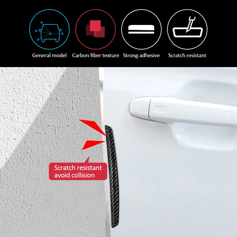 자동차 도어 엣지 충돌 방지 스트립, 자동차 미러 탄소 섬유 보호 테이프, 바디 스크래치 방지 스틱, 장식 외부 부품, 4 개