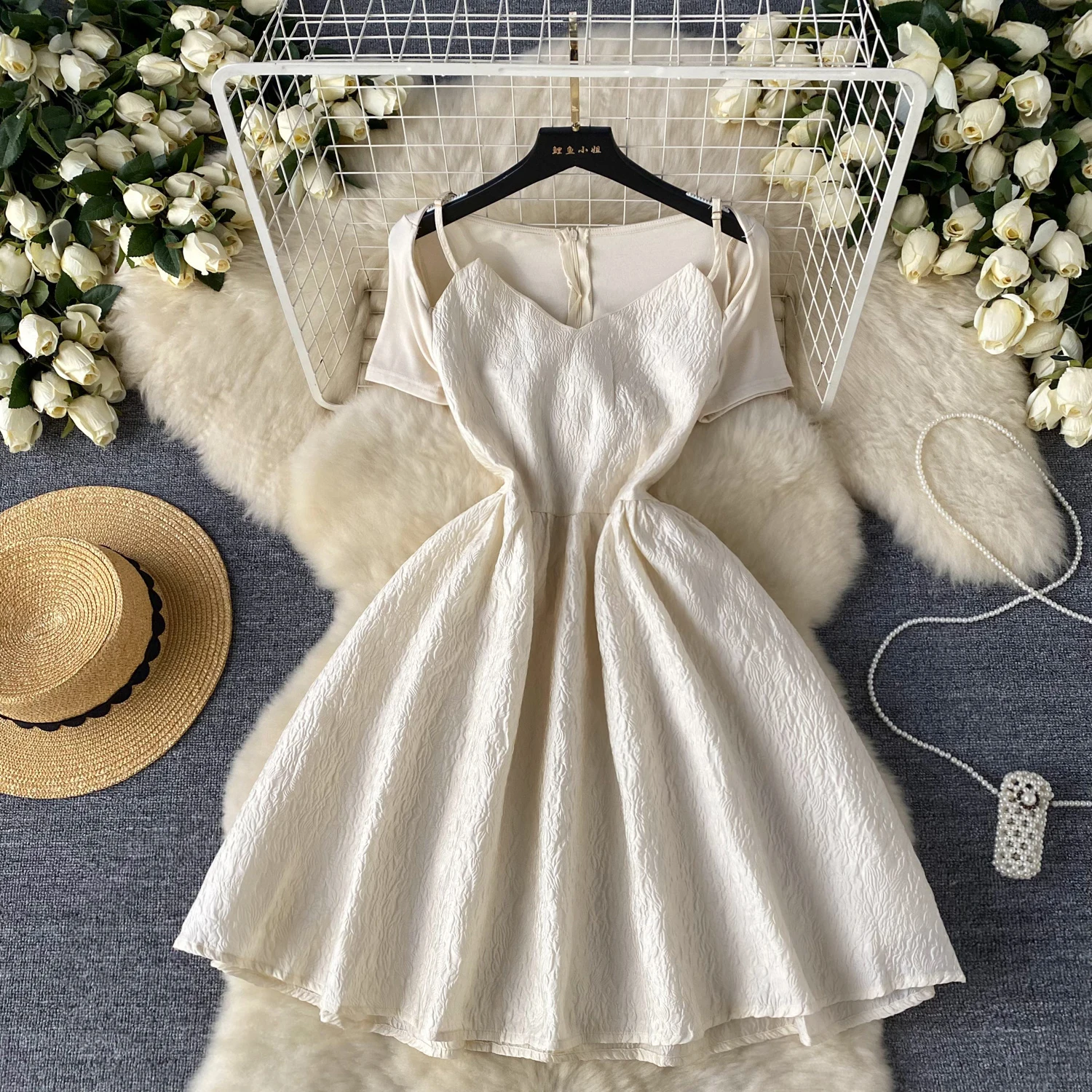 

Chic vintage pleated short sleeve Bodycon Dress Fashion korean fashion Vestido Slim summer Ceremonial dresses