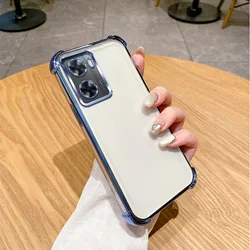 Enhanced Protective Plating Silicone Soft Back Cover - OPPO A77S (4jfs blue)