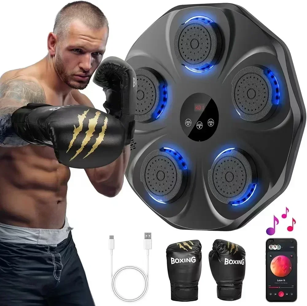 Cross-border boxing target Bluetooth music fitness intelligent training music boxing wall target trainer machine