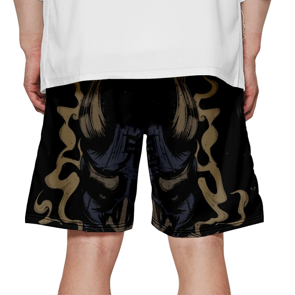 

Пляжная одежда, баскетбольные шорты, мужские дышащие шорты, уличные спортивные шорты для бега, фитнеса с принтом черного демона