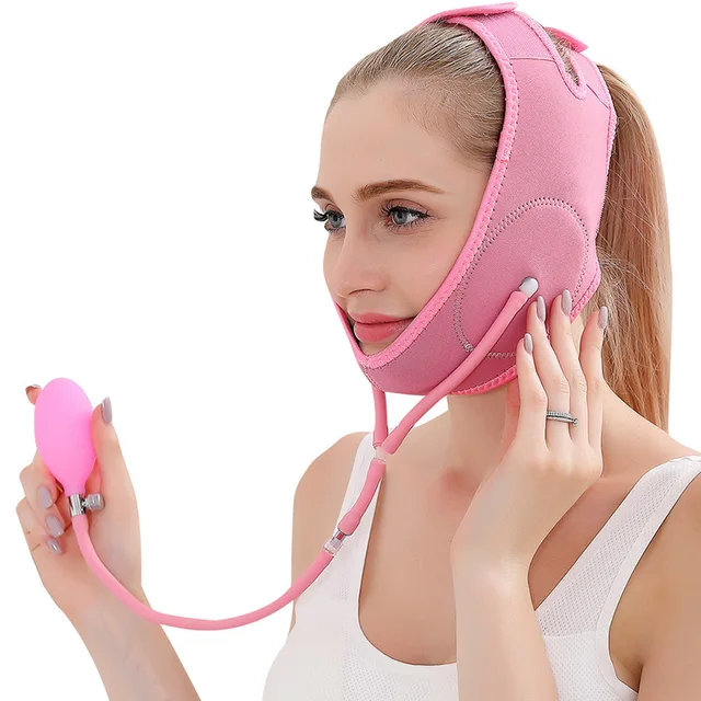 Inflatable Air Press Facial Slimming Band V-Line Cheek Chin Slimming Belt Face Massager Shaper Skin Care Thining Firming Bandage_voghion.com
