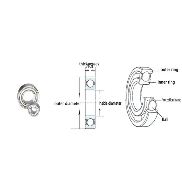 10pcs Thin-Wall Deep Groove Ball Bearings - Gcr15 Steel, 1.5mm To 9mm ID