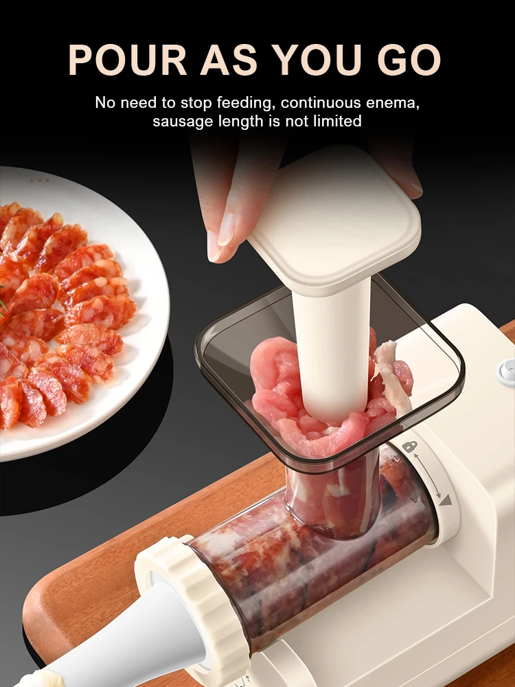 New Electric Sausage Machine for Household and Commercial Use, Fully Automatic Tool Sausage Machine 220V