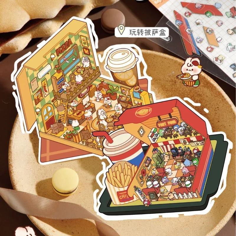 New Miniature 3D Sticker Decompression Landscape Scene Handmade DIY Scene Layout Paster Funny Fashion Toy Party Favors