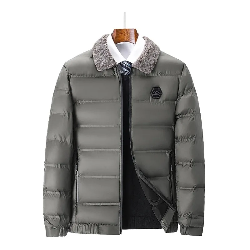 Winter Jacket Men Fleece Collar Graphene Self-heating Thicken Warm Casual Parkas Man Quality Cold Protection Coat Male Overcoat