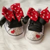 Dollbling Polka Dot Little Cutie Star Sneaker Sparkle Baby Canvas Shoes Stunning Pram 0-1Y Princess girl Sneaker walkers 1