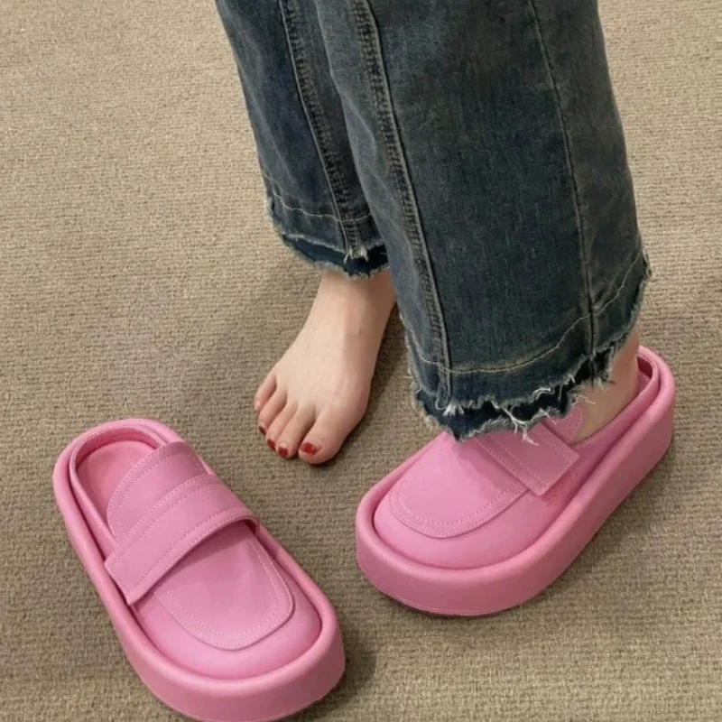 Comfortable all seasons easy to match with soft bottom women's slippers fashionable outdoor Roman sandals casual lazy half drag