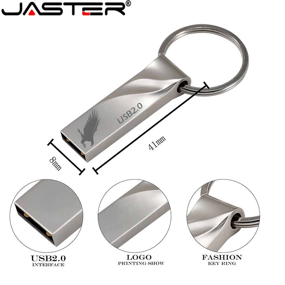 JASTER Mini metal Pen drive Rose gold Memory stick U disk 64GB USB flash drive 32GB Free key ring Box Waterproof Storage Devices images - 6