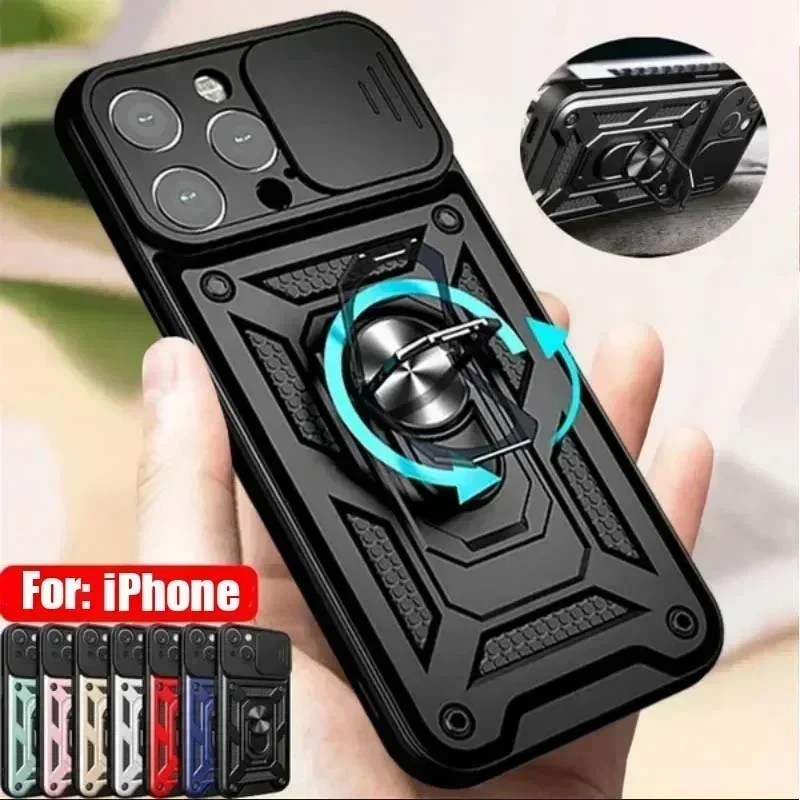 Shockproof Armor Slide Camera Lens Protection Case with Hard Shell