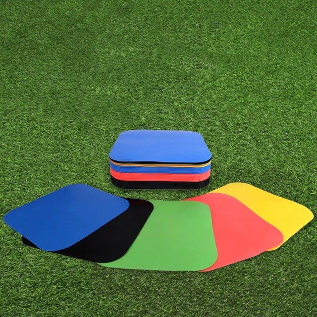Marcadores de suelo antideslizantes para fútbol, 10 piezas, plato plano,  alfombra de tenis para niños, entrenamiento de fútbol, actividades en el  aula - AliExpress