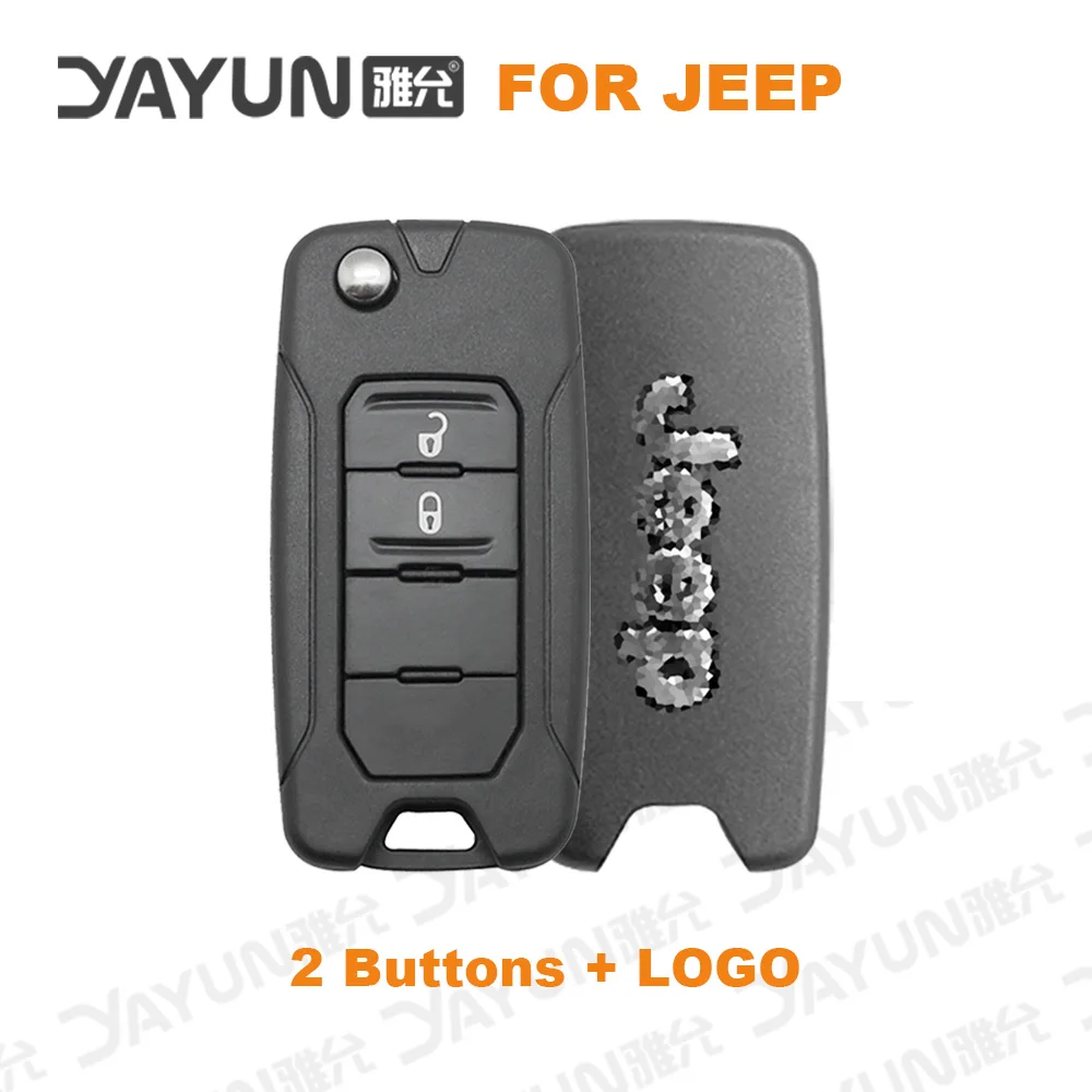 YAYUN 2+1 Buttons For Jeep Renegade 2015/6/7/8 Flip Remote Car Key Shell Case With Uncut SIP22 Blade Replacement With Logo 4A spark plugs Spark Plugs & Ignition Systems