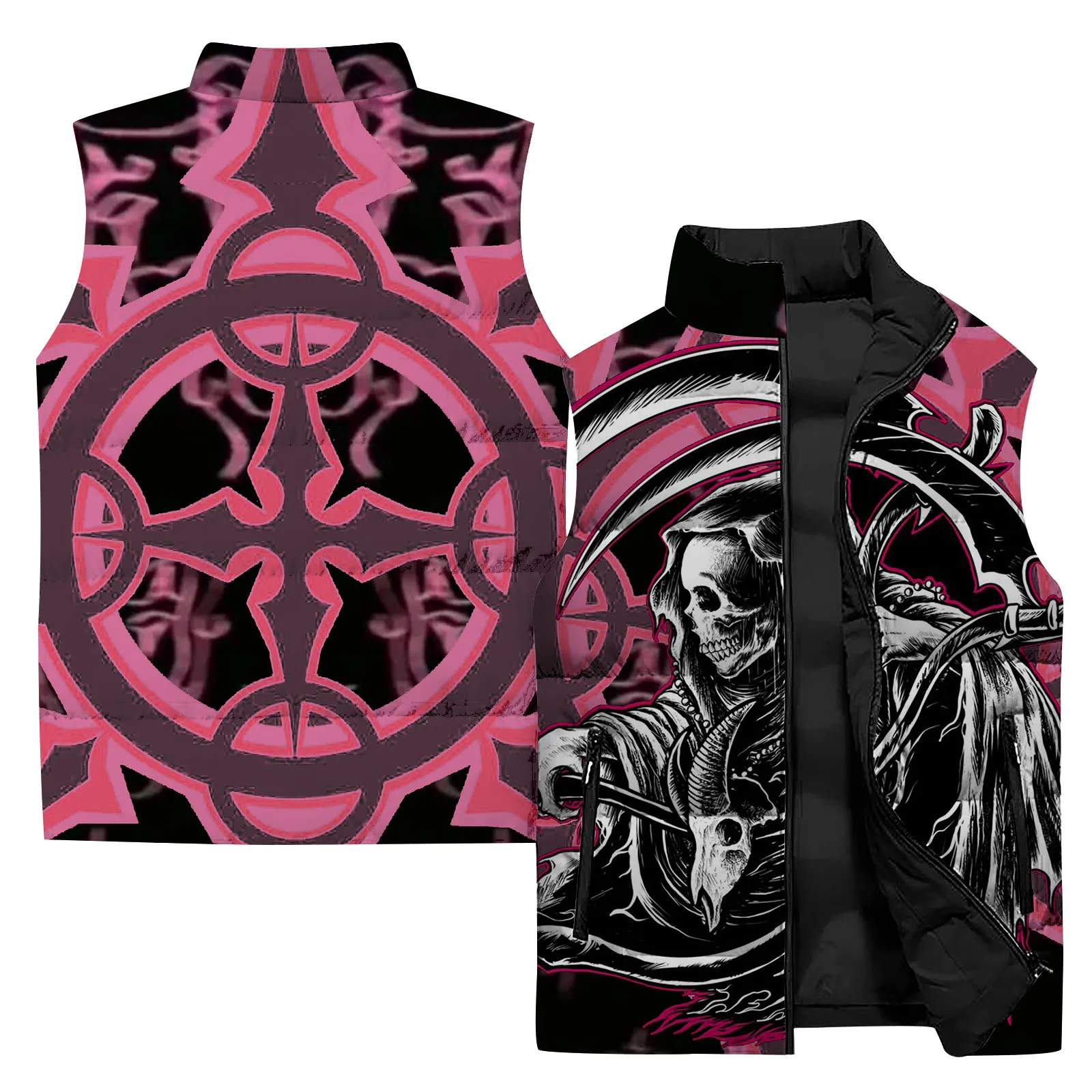 thumbnail image 1 of Chaquetas de hombre con calaveras, chaleco de punto cálido para hombre, chaleco de moda contra el viento frío, chaleco ligero y fresco, chaquetas de invierno asequibles para hombre, chalecos de abrigo, 1 of 4