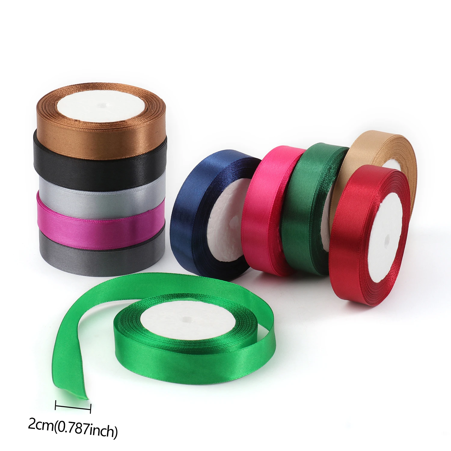 Tomedeks 22 M Nastro Di Raso 2 Cm Fiocco Largo Nastro Di Raso Nastro Regalo Decorazione Nastro Di Tessuto Per Matrimoni, Compleanni E Natalizi