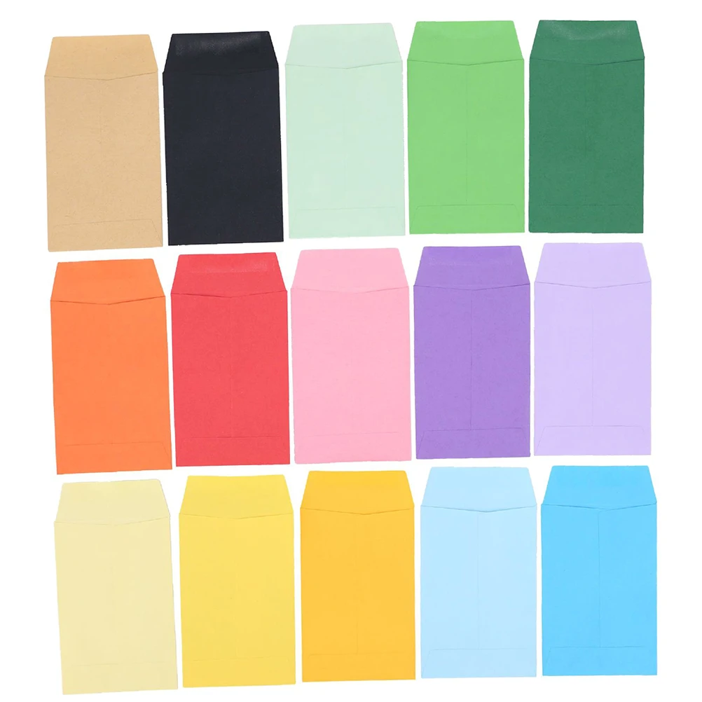 50pcs Blank Small Mini Color Empty Envelope Card Packaging Cash Deposit Mixed Invitation