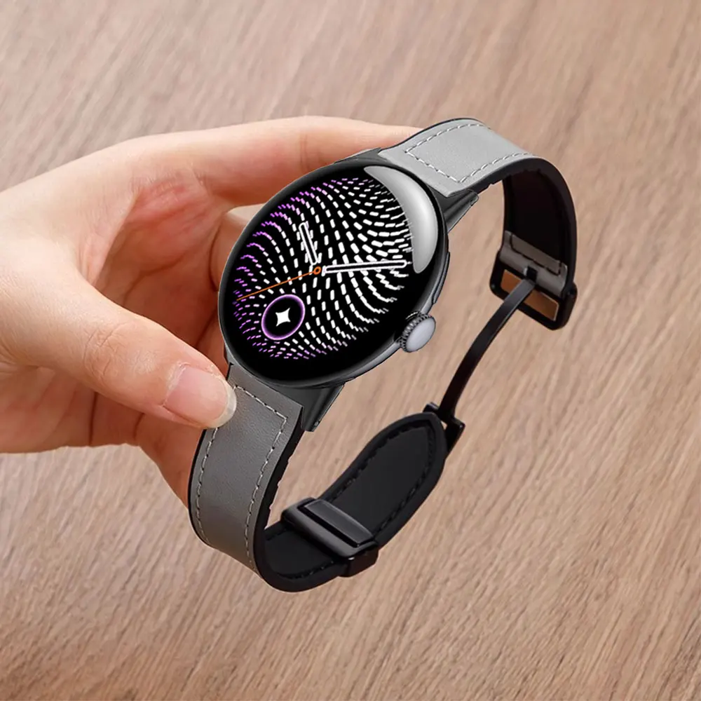 Magnetic Leather-Silicone Wristband Accessory, 45mm/41mm