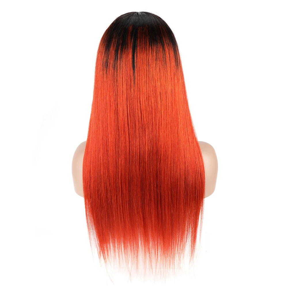 Toocci Straight Human hair Wigs with Bangs 130% Density Long Wig 100% Human Hair Wigs for Women Colorful Straight Wig with Bangs