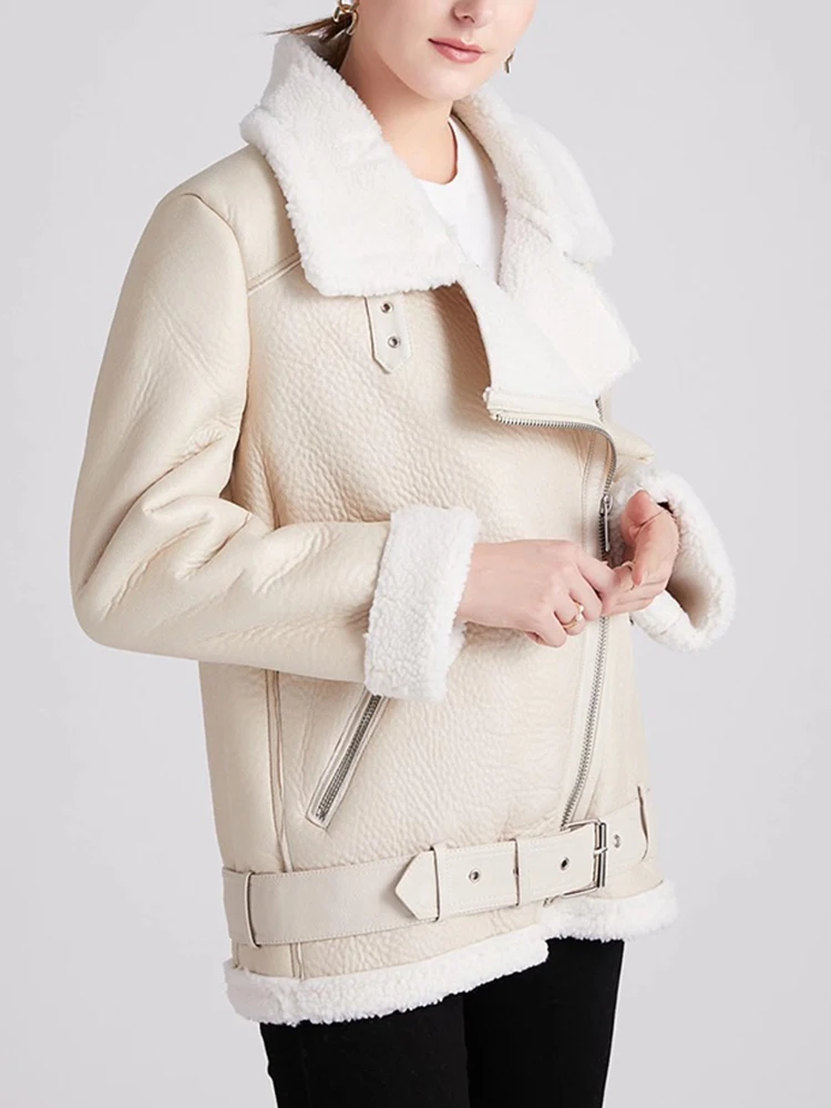 Ailegogo 2023 cappotti invernali donna spessa pelliccia sintetica cappotto  di montone giacca di pelle di pelliccia femminile giacca aviatore Casaco  Feminino - AliExpress