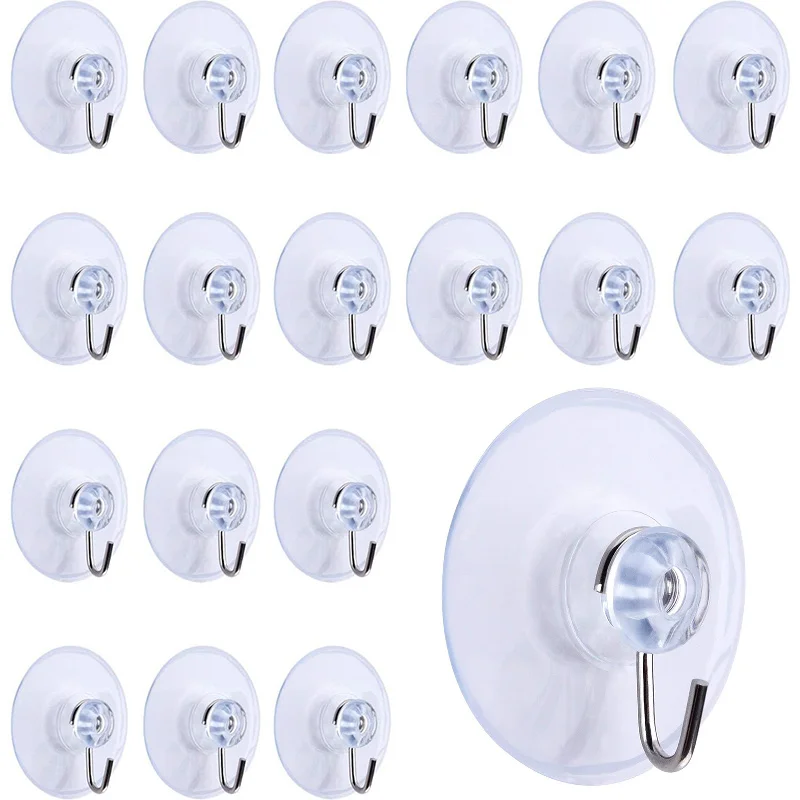 5/10Pcs Suction Cup Hooks 40mm Wall Hooks Home Kitchen Bathroom Window Suction Hooks Strong Cup Hanger Towel Hanger Utility Hook