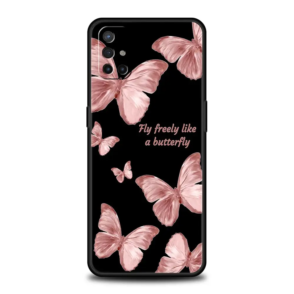 Elegant Butterfly Love Black Soft Phone Case