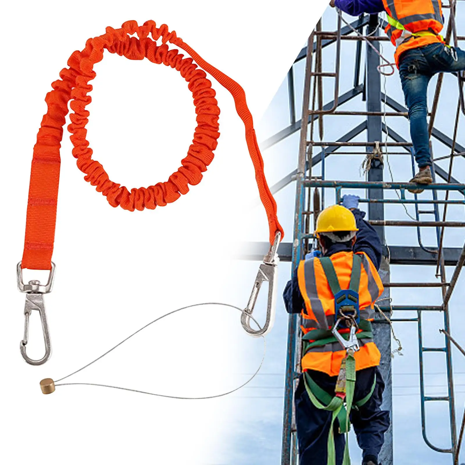 ClimbingRestraintLanyardFallProtectionwithTwoBucklesStrapProtectiveEquipmentCord