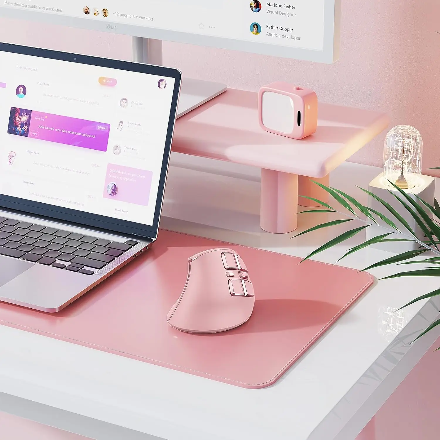 Ergonomic Wireless Vertical Mouse with Silent Design and Rechargeable 9-Button Functionality