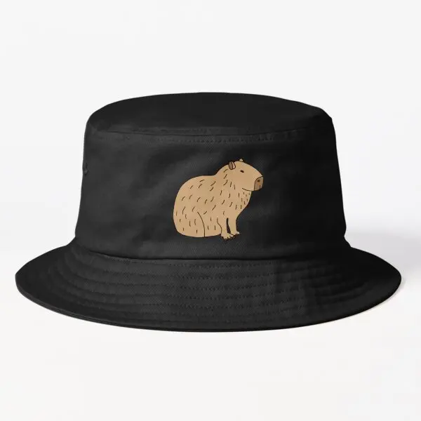 

Brown Capybara Sitting Down Bucket Hat Bucket Hat Mens Summer Fashion Cheapu Fishermen Fish Caps Outdoor Black Hip Hop Women