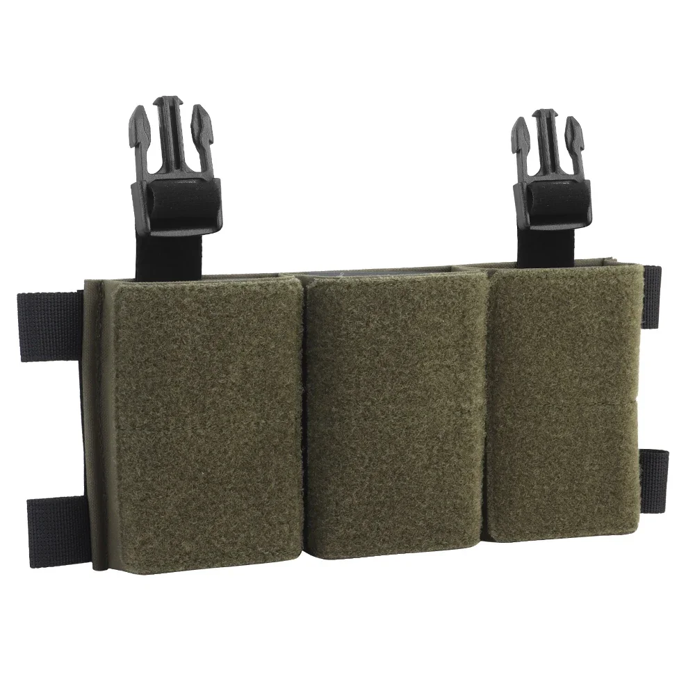 Dreifach-Tasche 5.56/7.62 Panel Offener Halter für Airsoft-Weste Plattenträger Zubehör mit Hakenrückseite – Detail 3