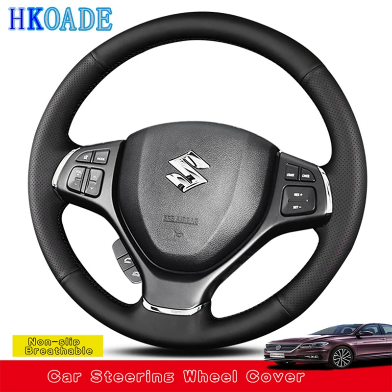 Customize Microfiber Leather DIY Car Steering Wheel Cover For Suzuki