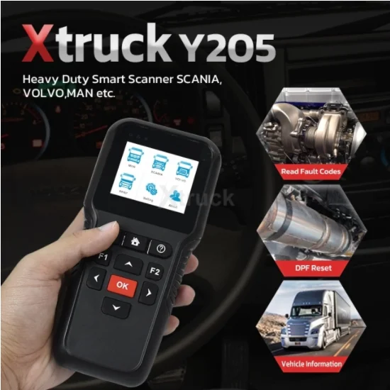 

Xtruck Y205 для европейского грузовика, инжекционная программа, Сброс ЭБУ-кода, сканер, тест на перерыв, газовый и дизельный полный Диагностика системы