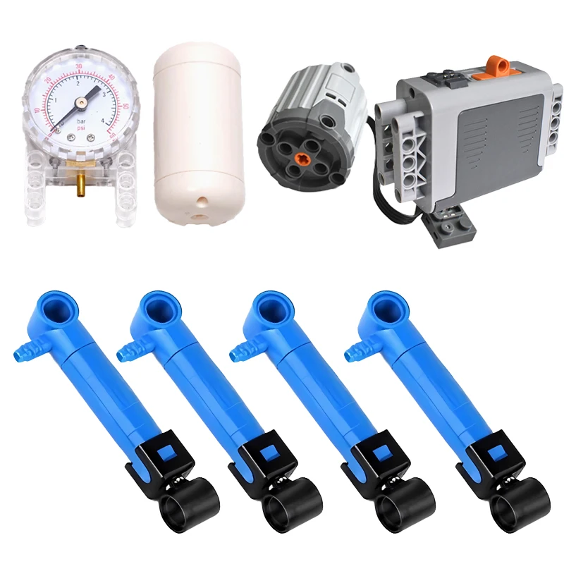 NEUE Pneumatische Pumpe Kompakte Bausteine Modell DIY Technische MOC Mit Lufttank Pumpe Manometer Schlauch Motor Ziegel Spielzeug Geschenk – Detail 2