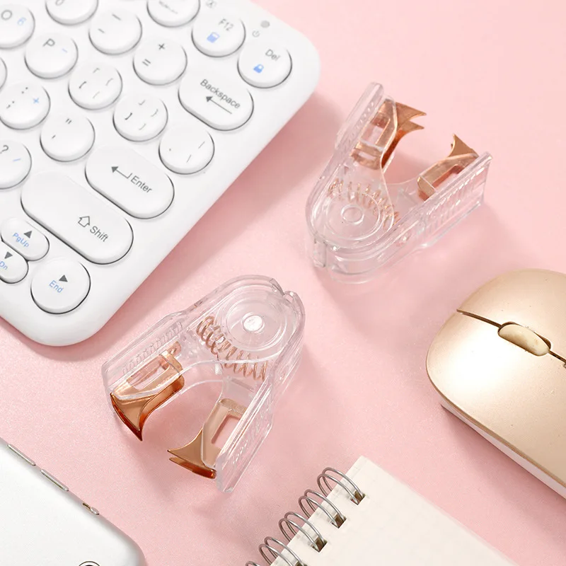 Fashion Rose Gold Stapler Desk Binder Book Paper Stapling Staple Remover Staples Hold Punch School Office Binding Supplies