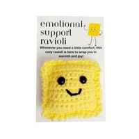 1PC 100% NEW Emotional Support Ravioli Knitted Positive Energy Pocket Doll With Card For Home Room Decoration Gift 1