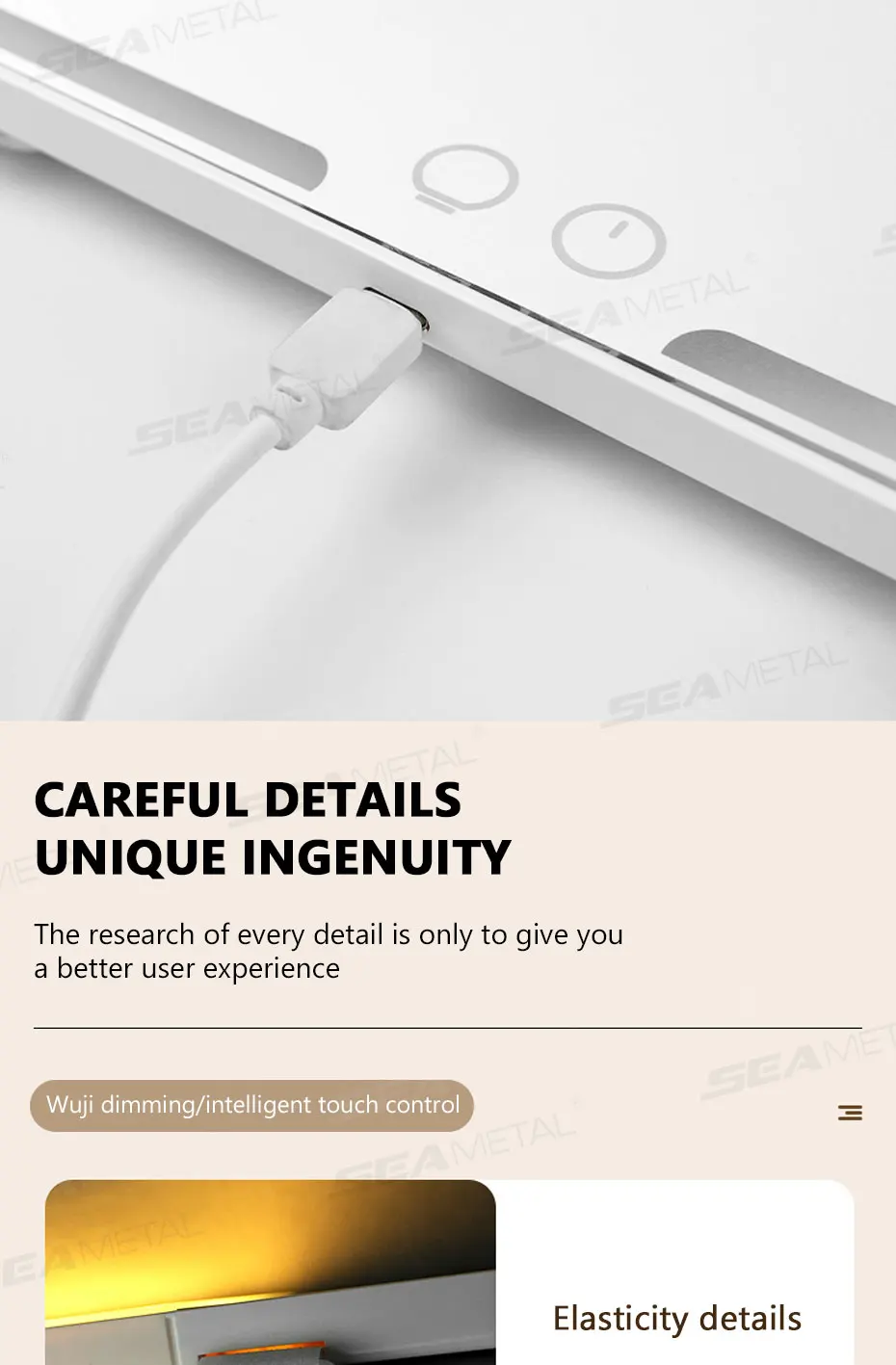 Espejo de maquillaje para automóvil con aumento 3x Espejo de tocador con visera táctil, espejo de maquillaje con carga de luz de relleno conmutable de 3 colores » Espejo de maquillaje para automóvil con aumento