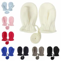 Toddler Winter Comfortable Warm Gloves with String Baby Girl Solid Color Mittens Children Accessories Birthday Gifts Photo Props 1