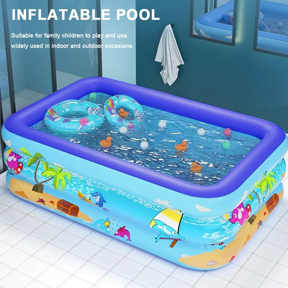 Inflatable Swimming Pool PVC Baby Bathtub Cartoon Pattern For Toddler Kids