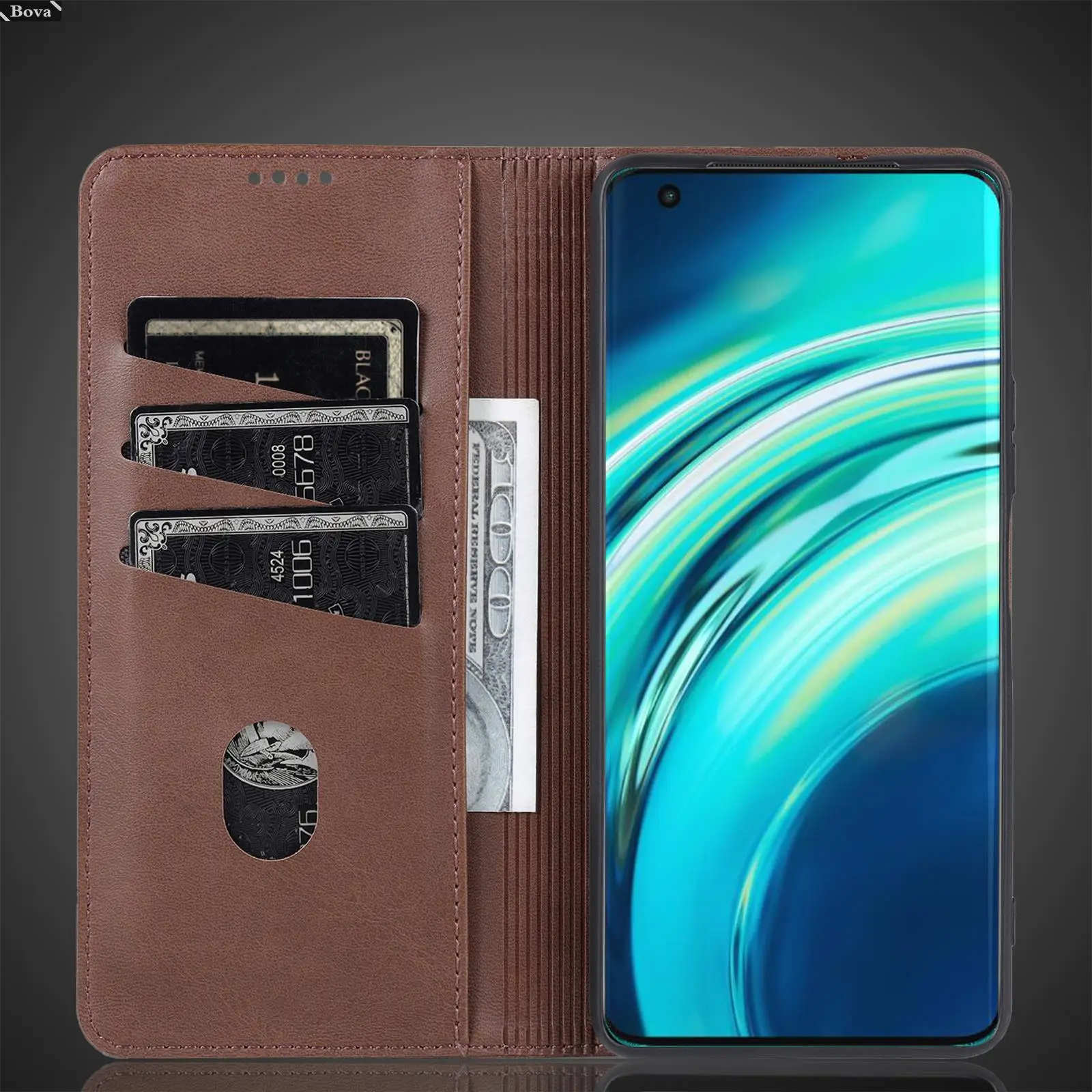 Deluxe Magnetic Leather Wallet Phone Case with Card Slots