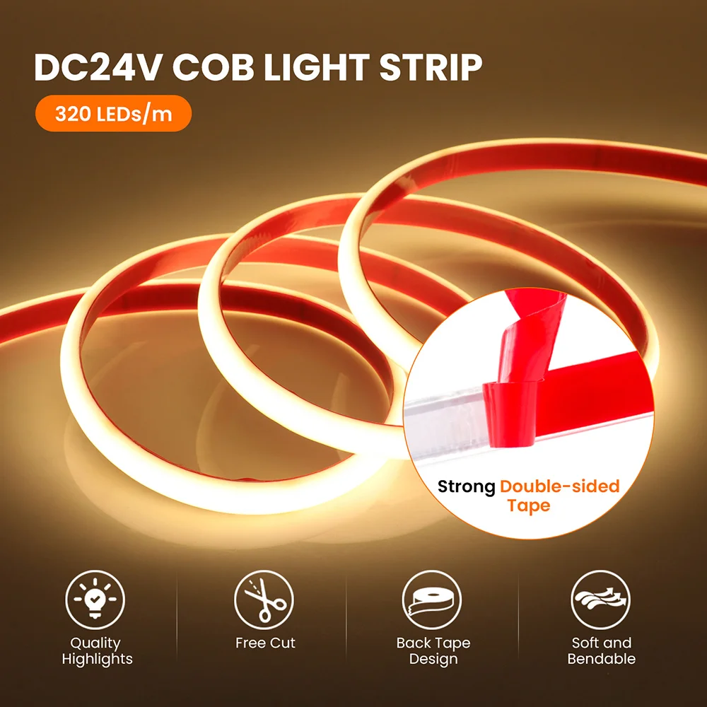 IP68 방수 Led 네온 스트립 라이트 테이프 12V 24V 320 LED 유연한 밀키 튜브 램프 라이너 조명 10 색 0.5m 1m 2m 3m 4m 5m