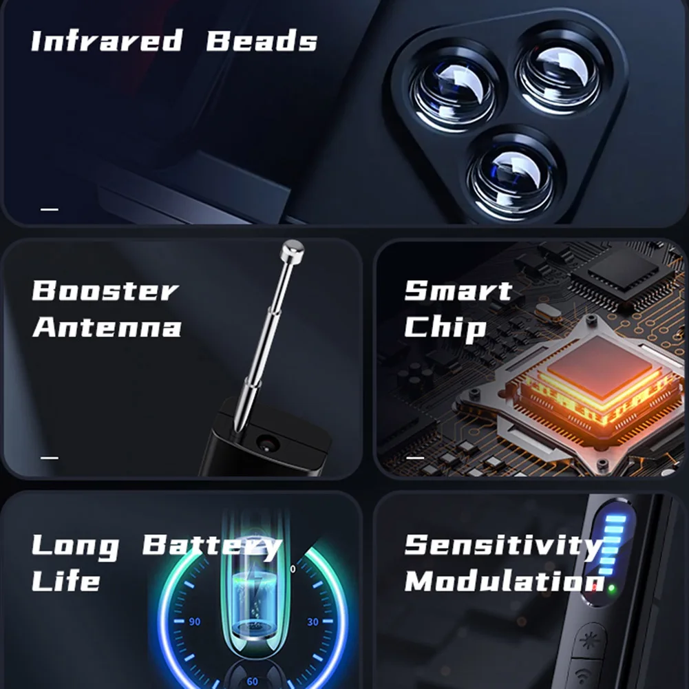 T15 RF Signal Hidde Camera Detector Anti-Spy Pinhole Camera Car GPS Tracker Wireless Audio Bug Finder Full Range Signal Scanner