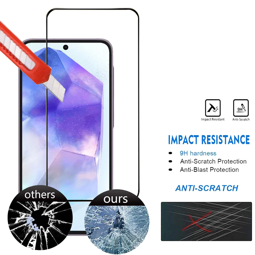 Pelicula, Glass Film For Samsung A55 A35 A25 A15 Tempered Glass Samsung S24 Ultra Screen Protector Samsung Galaxy A54 A34 A24 A14 Cristal templado